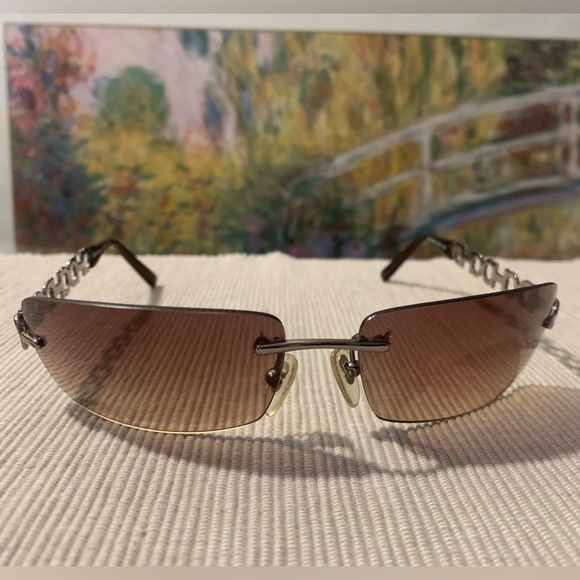 Salvatore Ferragamo Women’s Sunglasses Authentic Brown RARE Rimless Gradient - Picture 1 of 9